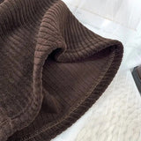 Korean Style Corduroy Wide Leg Pants Women Loose Straight Leg Pants Large Size Office elegant Elastic High Waist Trousers