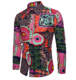 Print Linen Button Up Shirt - Multi Variants