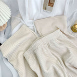 Korean Style Corduroy Wide Leg Pants Women Loose Straight Leg Pants Large Size Office elegant Elastic High Waist Trousers
