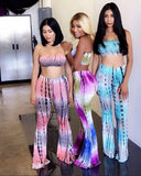 Printed Rompers Womens Two Piece Bodycon Jumpsuits 2019 Summer Long Pants Wide Legs Club Wear Bodysuit Women Jumpsuit 13 colors