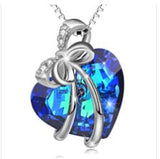 Blue Crystal 925 Sterling Silver Necklace
