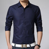Solid Button Up Collar Shirts