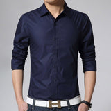 Solid Button Up Collar Shirts
