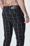 Luxe Grid Check Trousers - Black