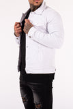 Distressed Denim Jacket - White