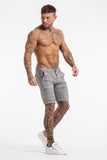 Skinny Check Shorts - Grey