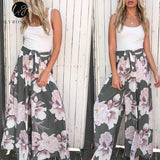 Lily Rosie Girl Floral Print Wide Leg Pants Women Long Casual Pant Summer Boho Beach Elastic High Waist Chiffon Trousers