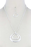 Double Oval Shape Pendant Necklace