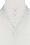 Marquise Shape Crystal Rhinestone Necklace And Bracelet Set