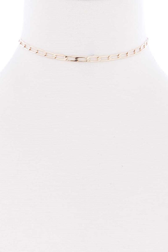Metal Chain Link Choker Necklace