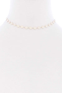 Metal Round Chain Short Necklace