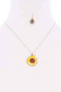 Sunflower Pendant Necklace