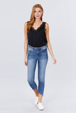 Lace Detail V-neck Woven Bodysuit