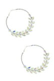 Marquise Shape Rhinestone Hoop Earring