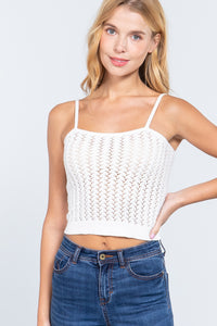 Pointelle Sweater Cami Top