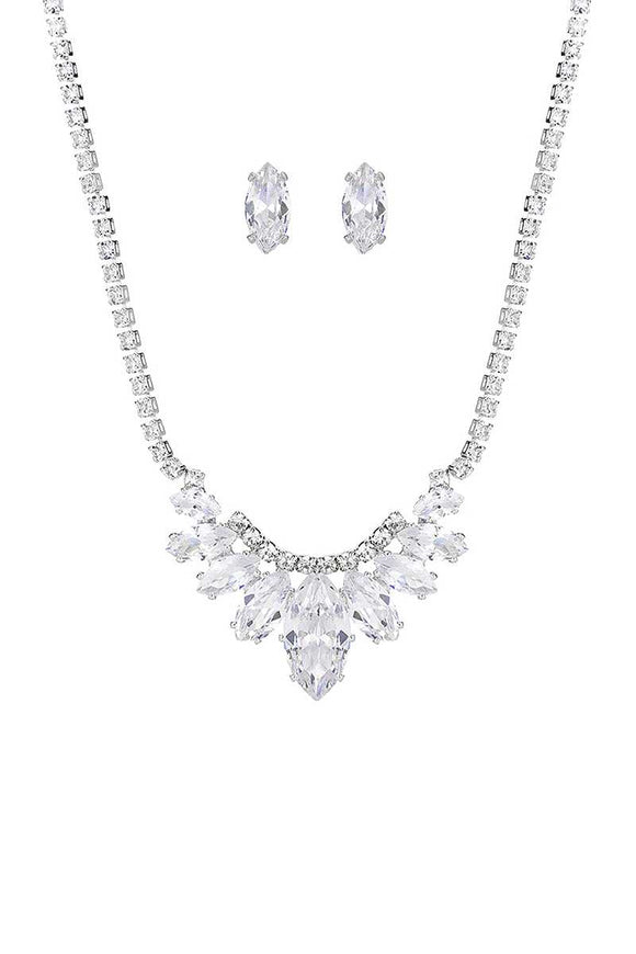 Stylish Crystal Rhinestone Necklace And Earring Set