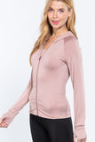 Long Slv Hoodie Workout Track Jacket
