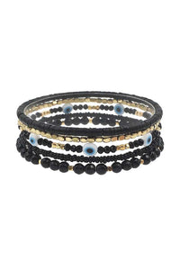 Multi Layer Metal Bead Eye Bracelet