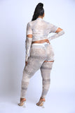 Safety Pin Detailed Cut Out Mesh Set