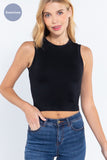 Round Neck Seamless Crop Tank Top