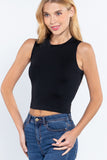 Round Neck Seamless Crop Tank Top