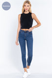 Round Neck Seamless Crop Tank Top