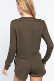 Long Slv Crew Neck Slub Terry Top