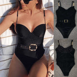 Natasha Belted Push-Up Bathing Suit / Bodysuit