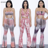 Printed Rompers Womens Two Piece Bodycon Jumpsuits 2019 Summer Long Pants Wide Legs Club Wear Bodysuit Women Jumpsuit 13 colors