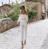 Off Shoulder Crop Tops Casual Ruched Pleated White T-shirt Women Short Sleeve Cropped Tshirt for Women Clothing