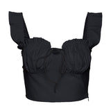 Hot Women Sexy Tank Top Show Chest Navel Solid Ribbon Soft fabric Summer 2020 Female Vest Crop Tops Basic Slim Knitted Lady Top