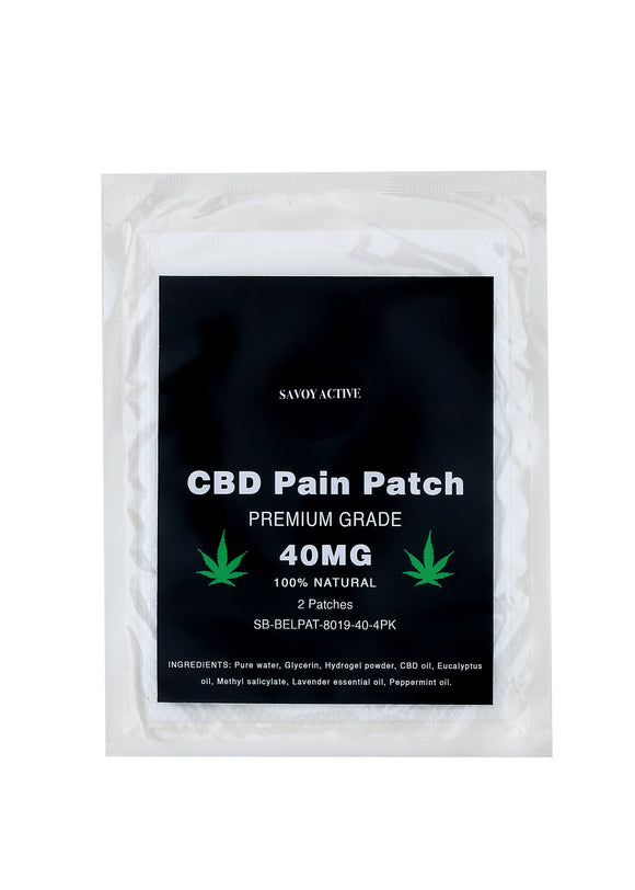 CBD Pain Patch - Premium Grade - 40mg CBD - 100% Natural - Pack of 4 Patches