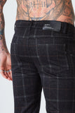 Luxe Check Trousers - Black