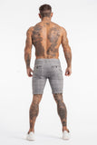 Skinny Check Shorts - Grey