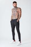 Luxe Grid Check Trousers - Black