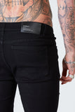 Ripped Skinny Denim Shorts - Black