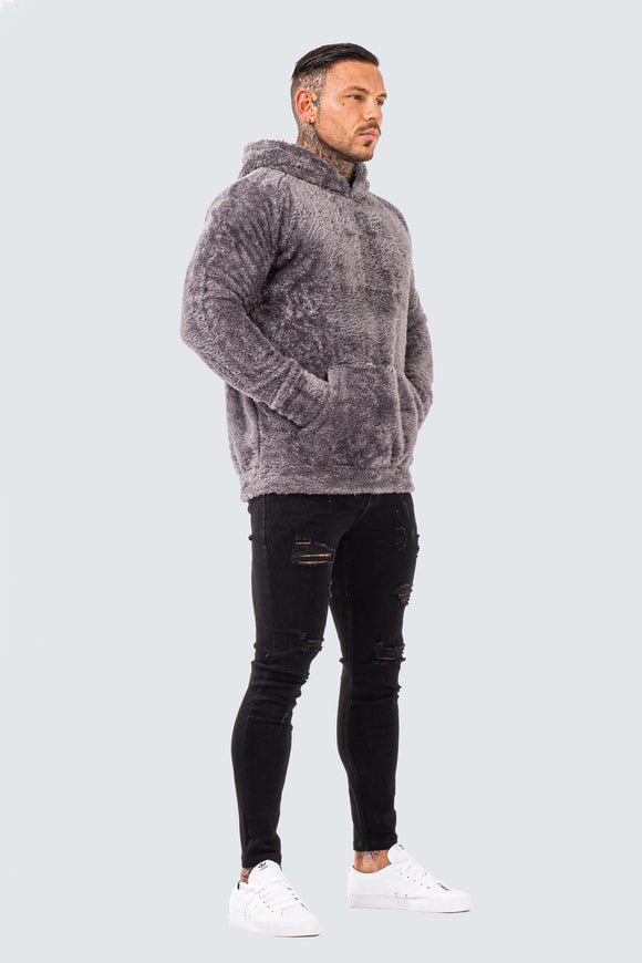 Block Borg Hoodie - Grey
