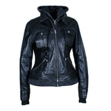 MKL- Women's Motorcycle Vegan Leather Jacket
