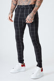 Luxe Grid Check Trousers - Black