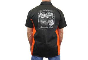 Biker Mechanic Work Shirt "Smoky Mountain Moonshine" BLACK/ORANGE