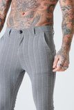 Luxe Skinny Pin Stripe Trousers - Grey